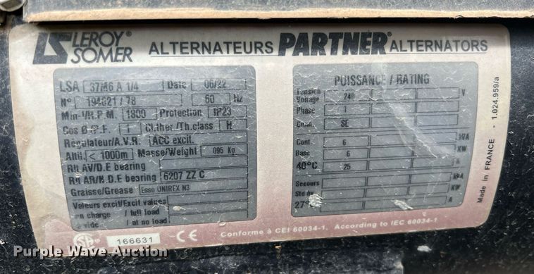 image for item LG9197 Terex AL4060D1-4MH  light plant