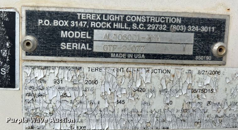 image for item LG9197 Terex AL4060D1-4MH  light plant