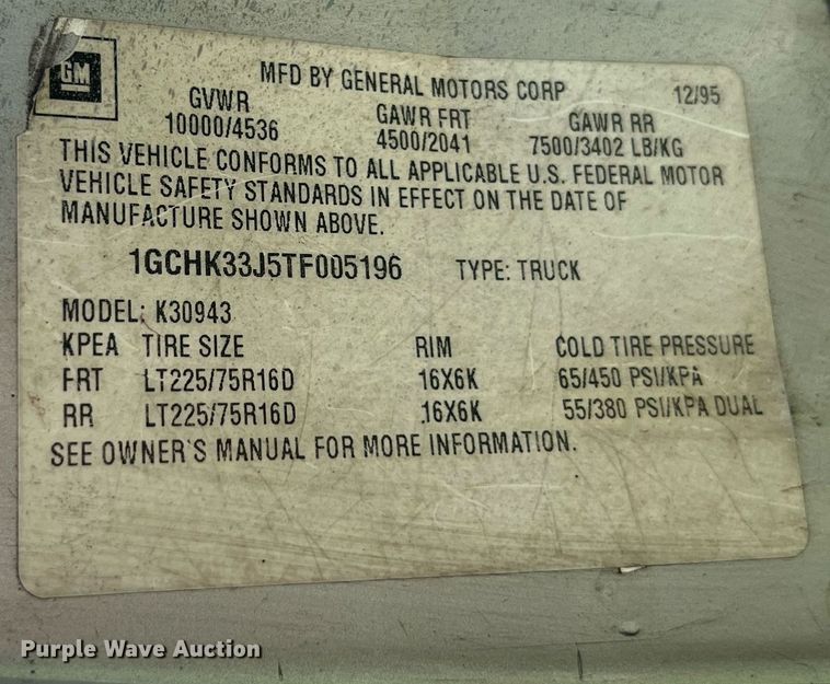 image for item LG9227 1996 Chevrolet K3500  Crew Cab pickup truck