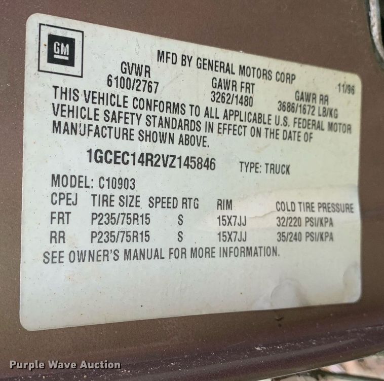 image for item LH9636 1997 Chevrolet Cheyenne 1500  pickup truck