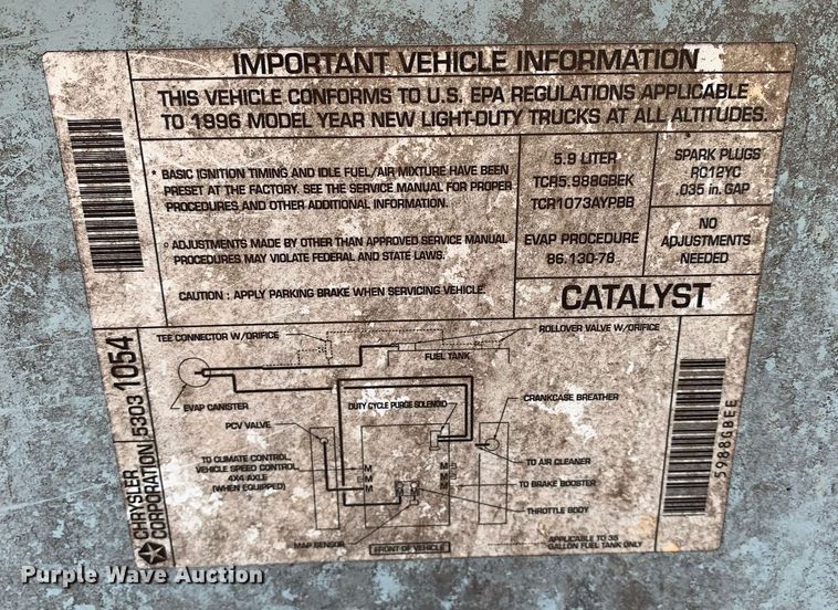 image for item LH9637 1996 Dodge Ram 3500  van