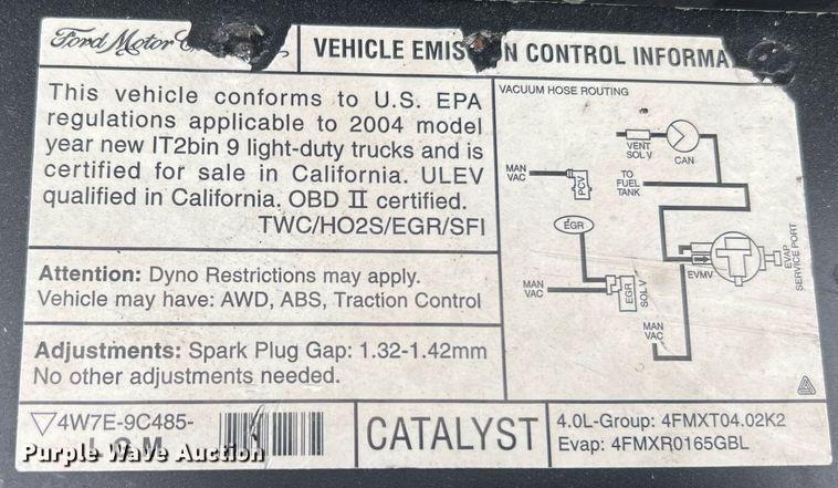 image for item LI9774 2004 Ford Ranger XLT  SuperCab pickup truck