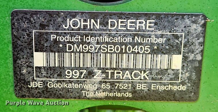 image for item LJ9048 John Deere 997 Z-Trak  ZTR lawn mower