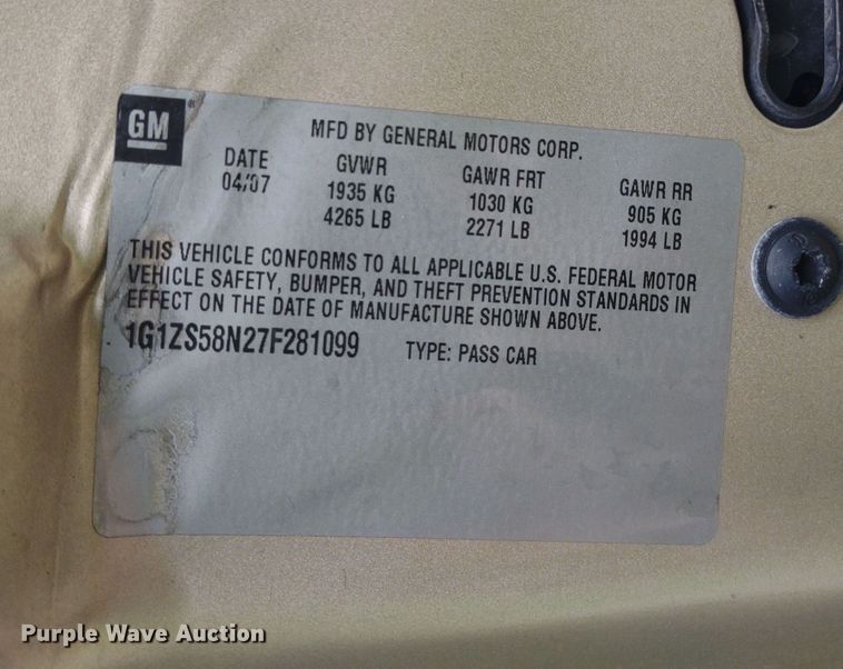 image for item LL9152 2007 Chevrolet Malibu LS