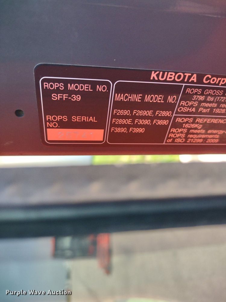 image for item LL9168 2020 Kubota F3990  lawn mower