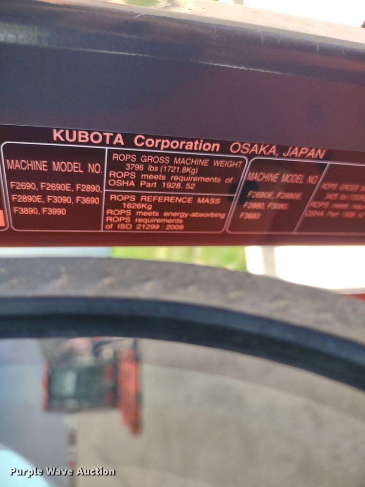 image for item LL9168 2020 Kubota F3990  lawn mower