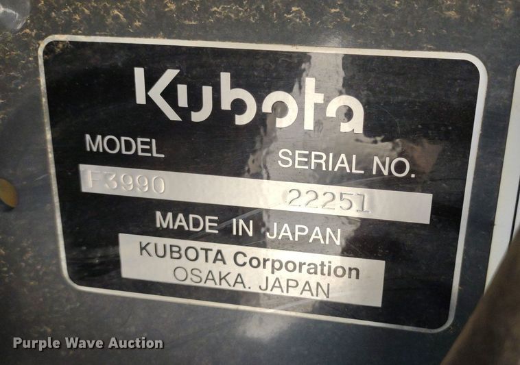 image for item LL9168 2020 Kubota F3990  lawn mower
