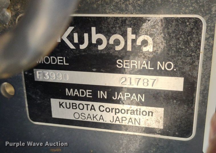 image for item LL9169 2020 Kubota F3990  lawn mower