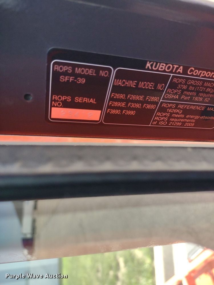 image for item LL9170 2019 Kubota F3990  lawn mower