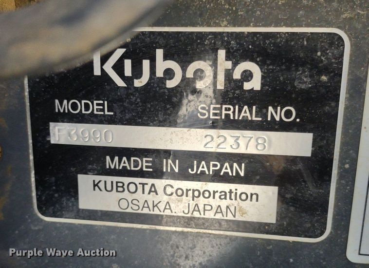 image for item LL9171 2020 Kubota F3990  lawn mower