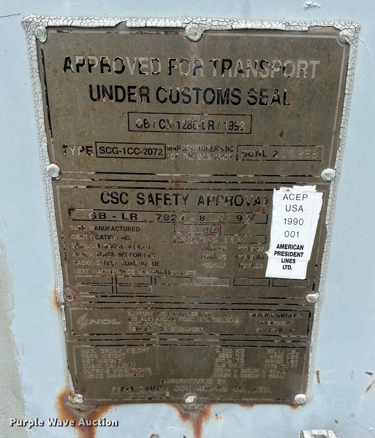 image for item LP9932 20' L shipping container