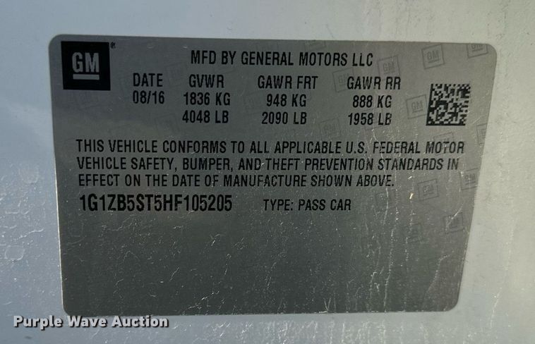 image for item LP9972 2017 Chevrolet Malibu