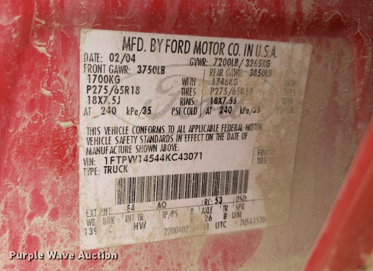 image for item LT9739 2004 Ford F150  SuperCrew pickup truck