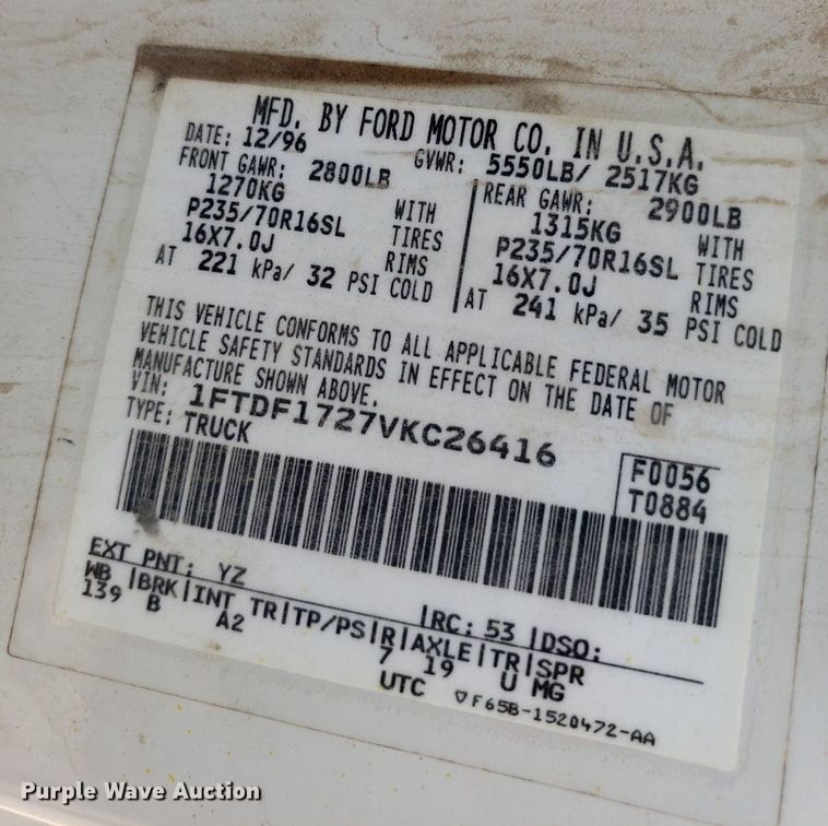 image for item LT9744 1997 Ford F150  pickup truck