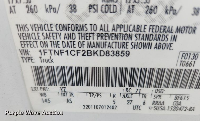 image for item LX9555 2011 Ford F150 XL  pickup truck