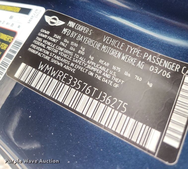 image for item LX9556 2006 Mini Cooper S