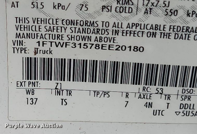 image for item LX9559 2008 Ford F350 Super Duty XL  pickup truck