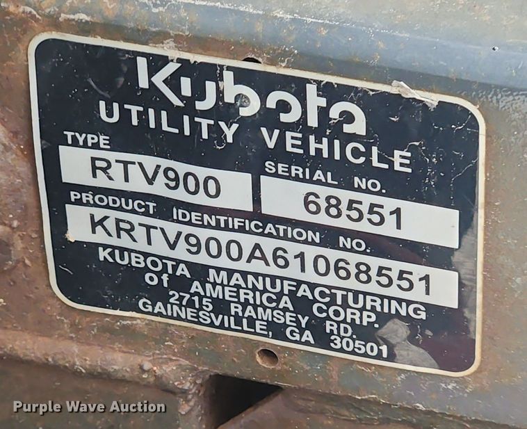 image for item LX9560 2006 Kubota RTV900  utility vehicle