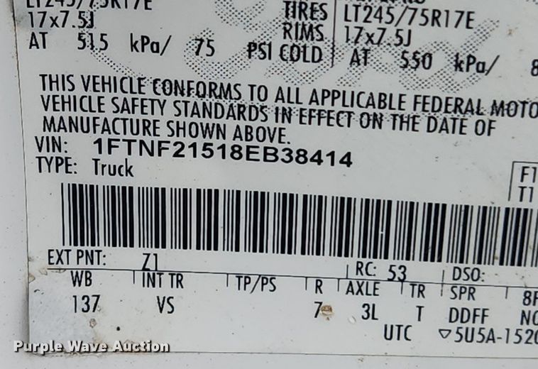 image for item LX9564 2008 Ford F250 Super Duty XL  pickup truck