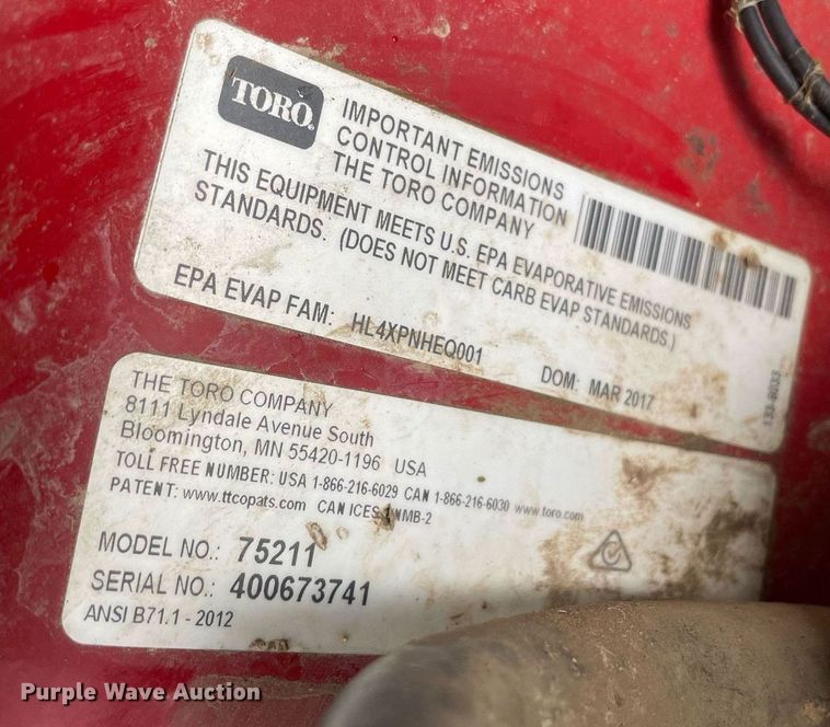 image for item LY9672 Toro 75211  ZTR lawn mower