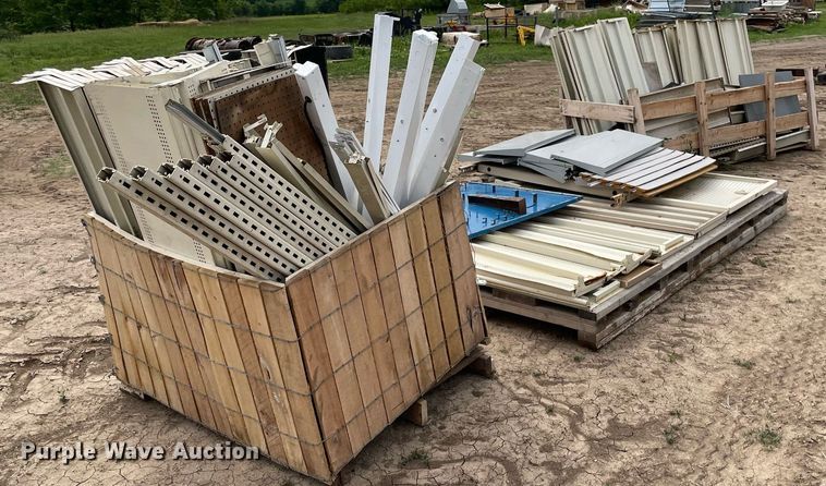 image for item LY9691 (3) pallets of metal shelves