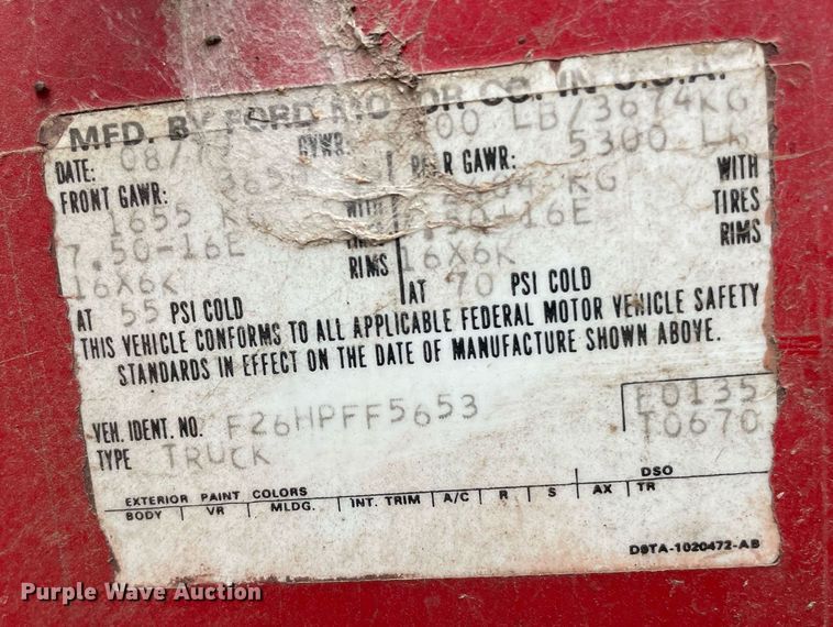 image for item LY9714 1979 Ford F250  flatbed pickup truck