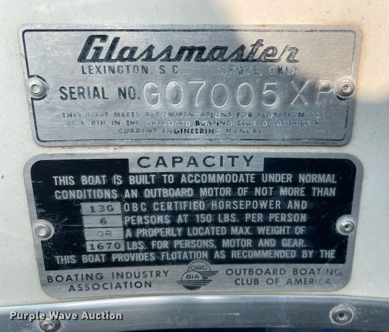 image for item LY9729 Glassmaster  boat