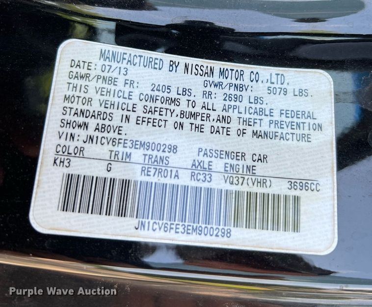 image for item MG9007 2014 Infiniti Q60  convertible