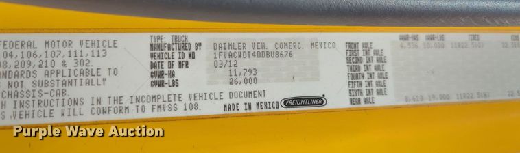 image for item MN9988 2013 Freightliner Business Class M2  box truck