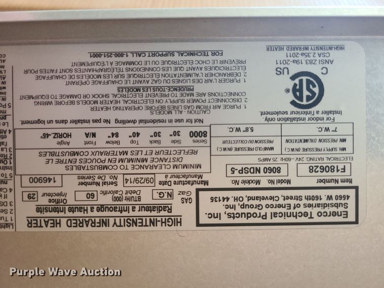 image for item MO9832 (2) natural gas heaters
