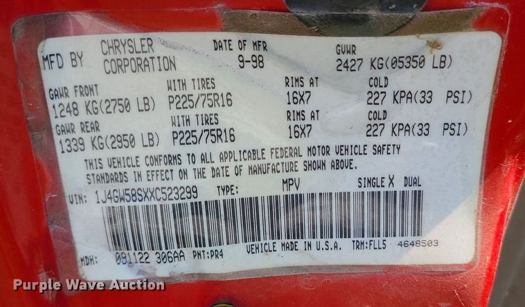 image for item MO9868 1999 Jeep Grand Cherokee  SUV