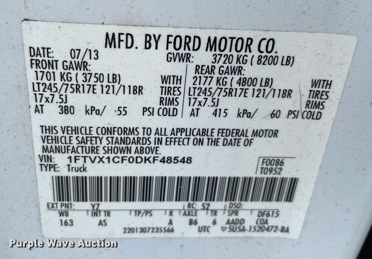 image for item MR9071 2013 Ford F150  SuperCab pickup truck