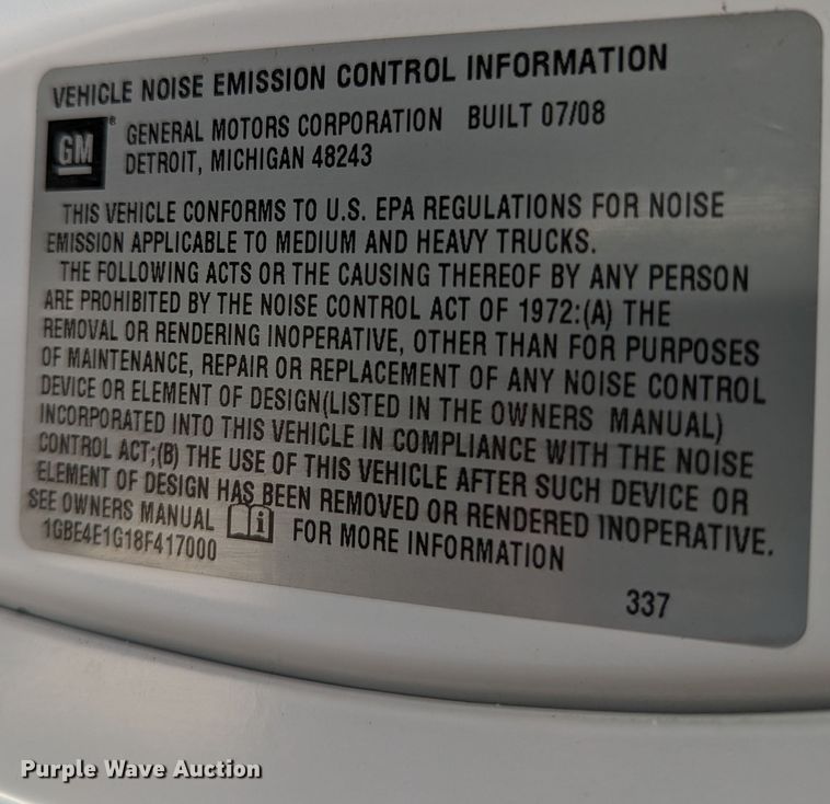 image for item MX9292 2008 Chevrolet C4500  Crew Cab flatbed truck