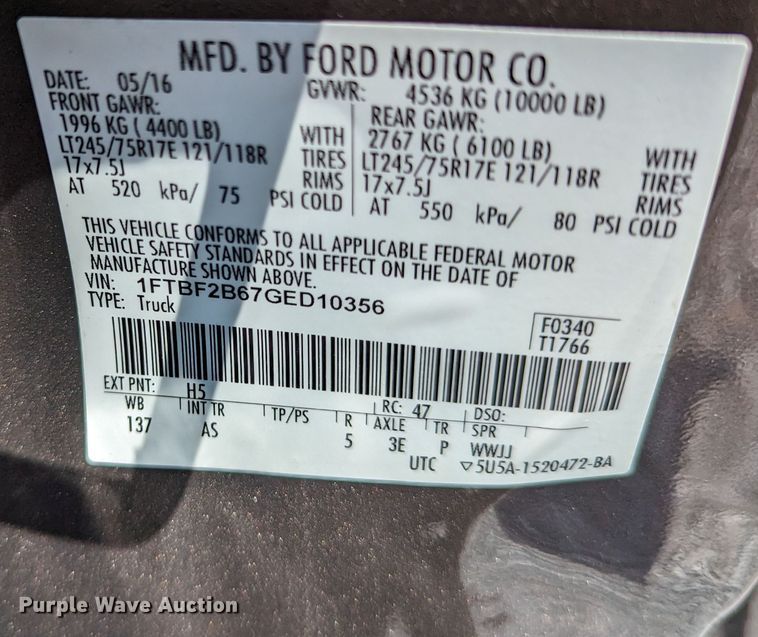 image for item MX9306 2016 Ford F250 Super Duty  pickup truck