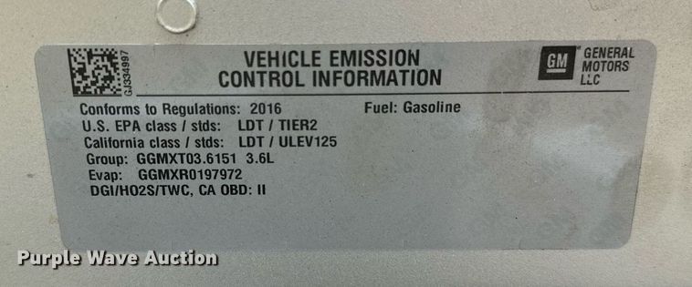 image for item OG9019 2016 Chevrolet Traverse LTZ  SUV