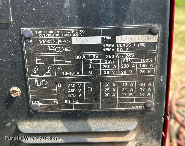 image for item OG9039 Lincoln Electric Wire-Matic 255  welder