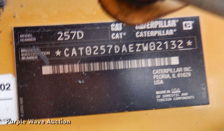 image for item AF9711 2017 Caterpillar 257D  tracked skid steer loader