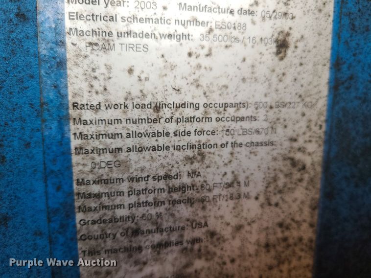 image for item DC6058 2003 Genie Z80/60  boom lift