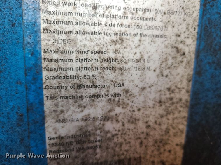 image for item DC6058 2003 Genie Z80/60  boom lift