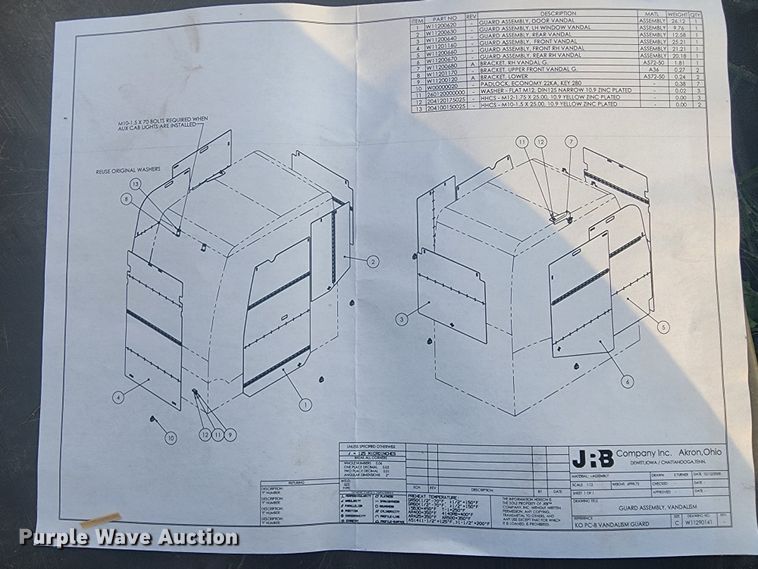 image for item DC6080 (6) excavator cab vandal guards