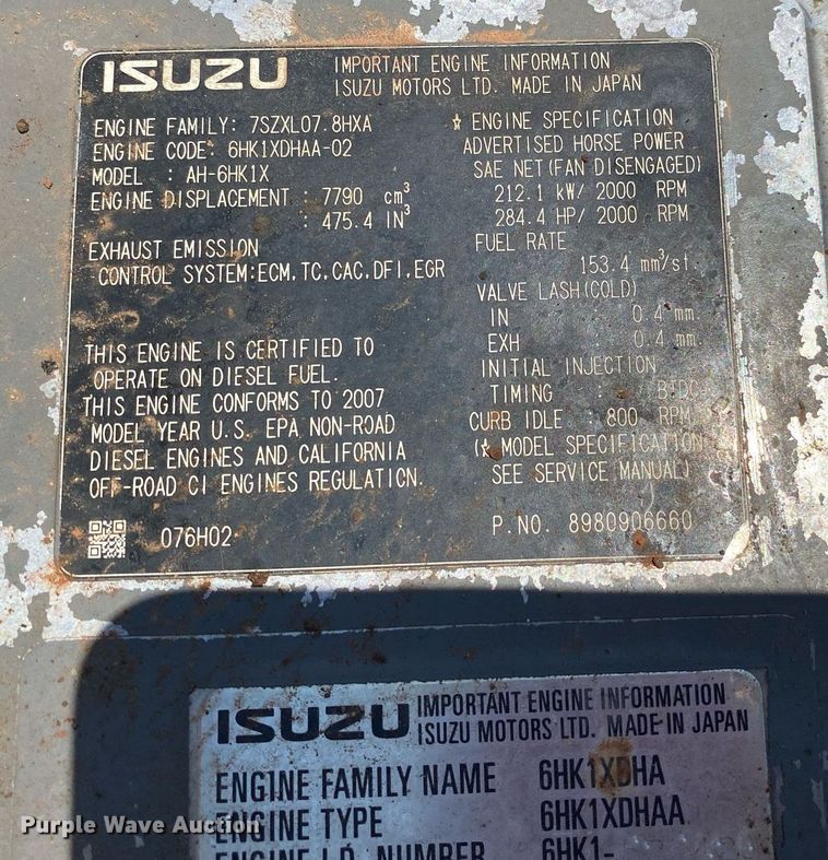 image for item DI7811 2007 Case CX330  excavator