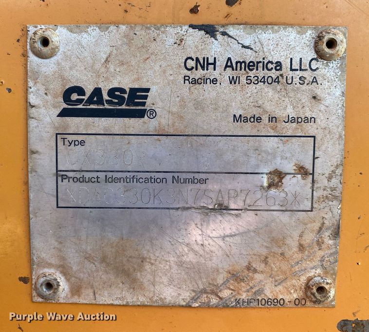 image for item DI7811 2007 Case CX330  excavator