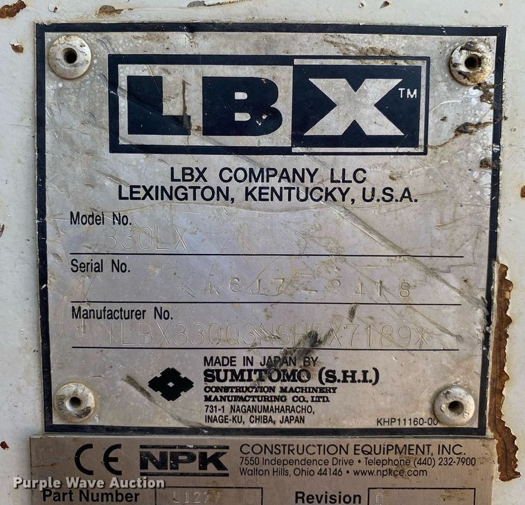 image for item DI7813 2007 Link Belt 330LX  excavator