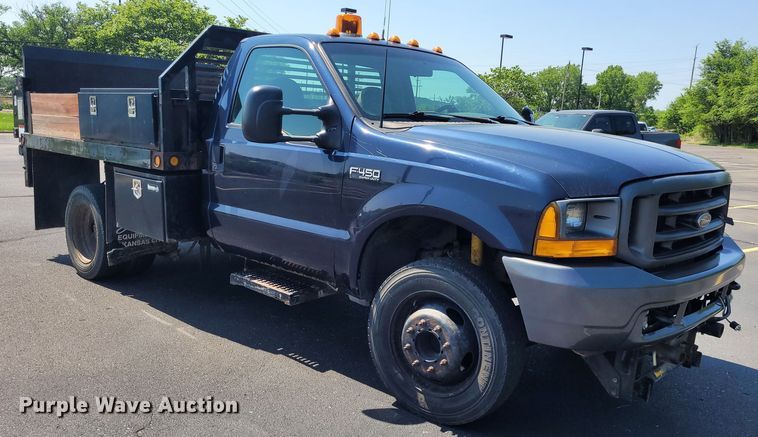 image for item DK1912 2001 Ford F450 Super Duty XL  dump flatbed truck