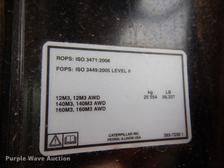 image for item DK5235 2019 Caterpillar 12M3  motor grader