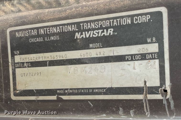 image for item DM0250 1991 International 4600  dump truck