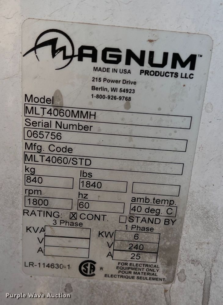image for item DN3001 2006 Magnum MLT4060MMH  light plant