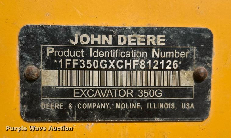 image for item DN3020 2017 John Deere 350G LC  excavator