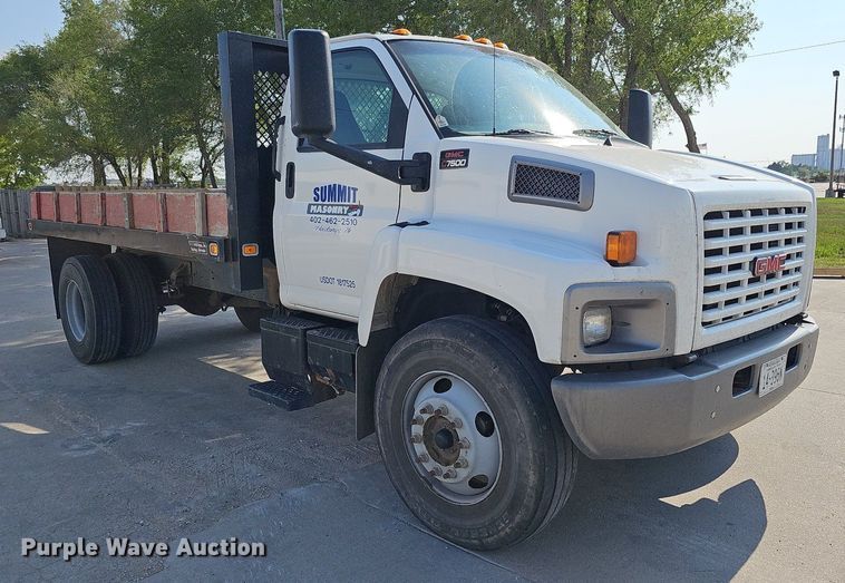 image for item DO2671 2003 GMC C7500  dump flatbed truck