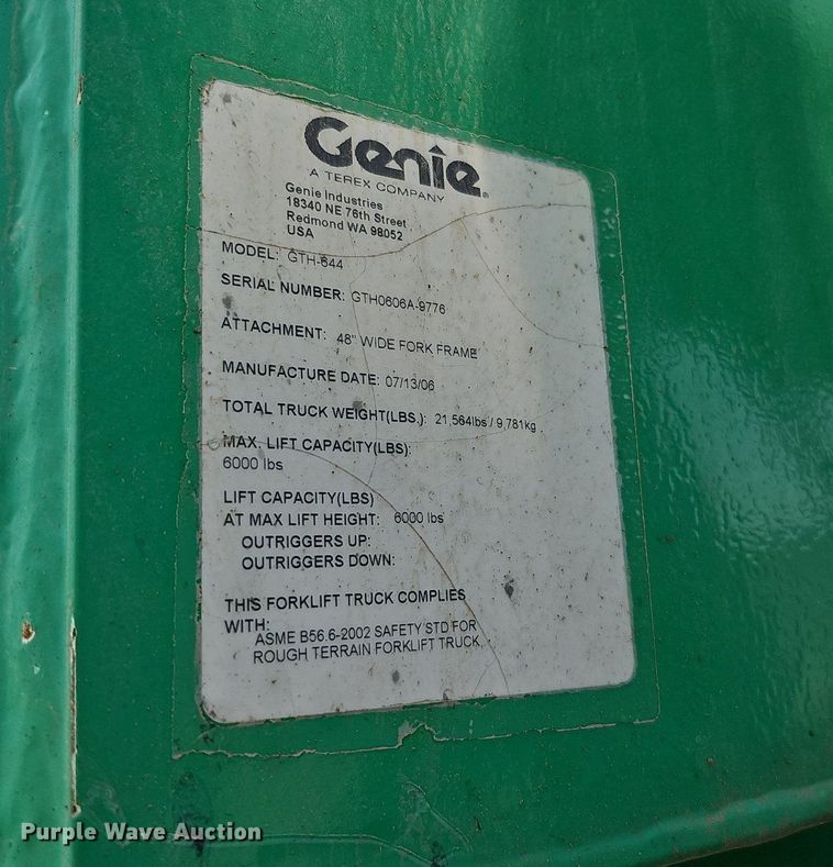 image for item DO2675 2006 Genie GTH-644  telehandler